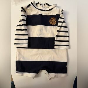 GAP Baby swim suit in Navy and White Stripes